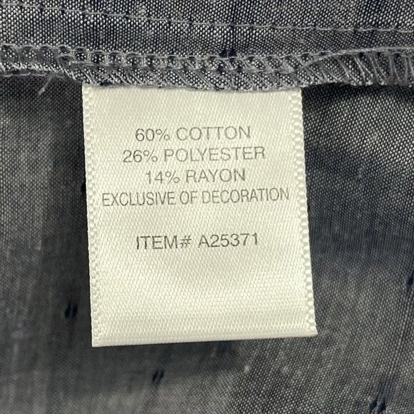 Appleseed's Womens Tunic Size Small Clip-Dot Ruffled Collar 3/4 Sleeve Side Slit - Picture 6 of 6